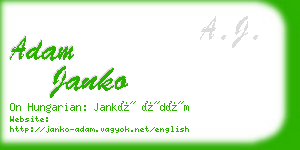 adam janko business card